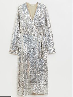 H&M sequin wrap dress